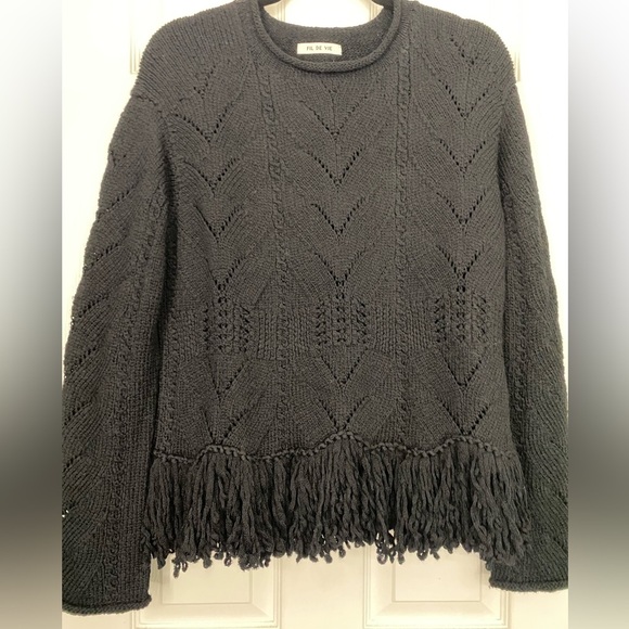 Fill De Vie 100% Wool Sweater, Made/Imported fm Bolivia Oversized Cableknit Sz S - Picture 6 of 9